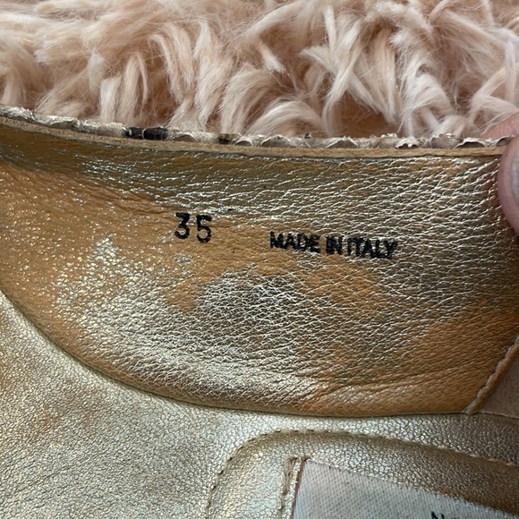 JIMMY CHOO | Gold Toe Snake Skin Print Luxury Flats | Size 35 EU Women’s - Picture 7 of 9